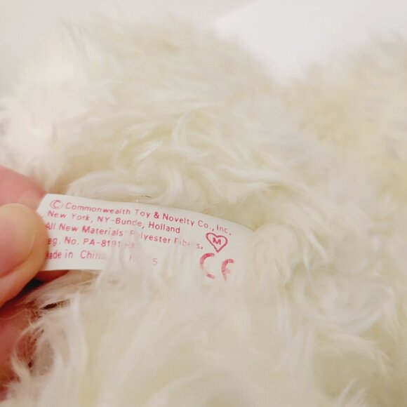 Vtg Commenwealth White Bunny Rabbit Tapestry Bow Baby Chick Pouch Plush Toy - Picture 5 of 5